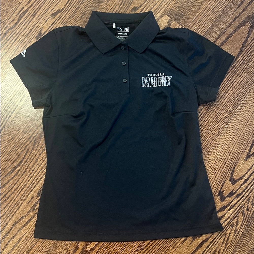 Adidas Black Short Sleeve Athletic Polo Tee